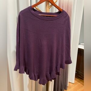 Poncho -Eggplant color, Size S/M
